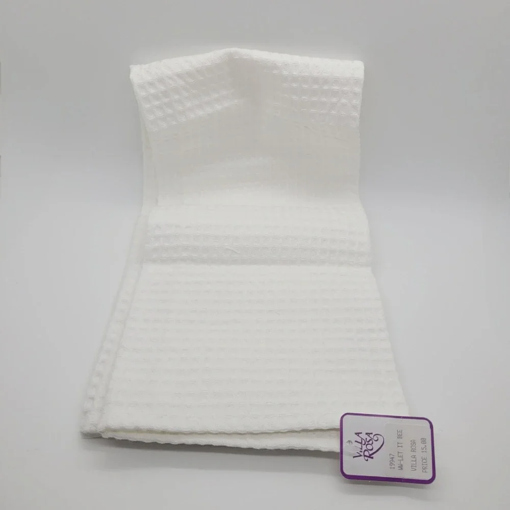 Villa Rosa‎ Let it Bee Embroidered White Waffle Weave Kitchen Hand Towel NWT